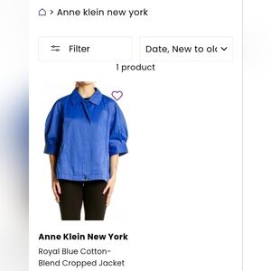 Anne Klein Royal Blue Trench Coat